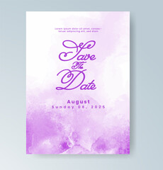 Fototapeta premium Wedding invitation with Abstract splashed watercolor background