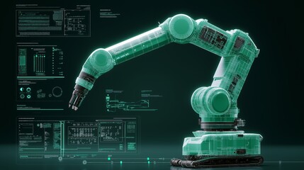 Industrial robot.Based on Generative AI