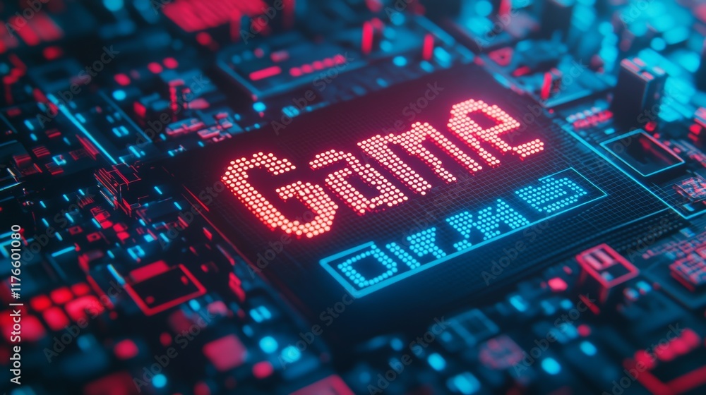 Poster abstract animation of game over text background.