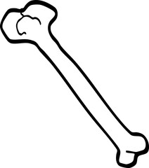 hand drawn cartoon bone illustration.