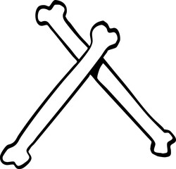 hand drawn cartoon bone illustration.