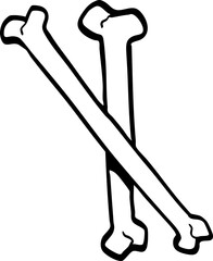 hand drawn cartoon bone illustration.