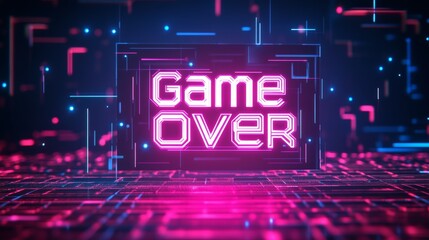 abstract Animation of game over text background.