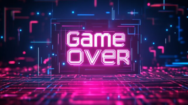 abstract Animation of game over text background.