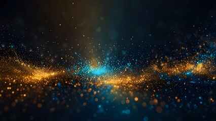 Obraz premium background of abstract glitter lights. gold, blue and black. de focused Generative AI