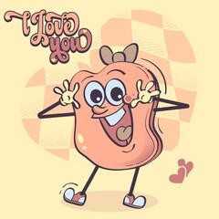 Pancake character illustration valentine's day background