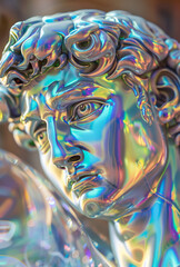 Obraz premium A_close-up_of_an_iridescent_holographic