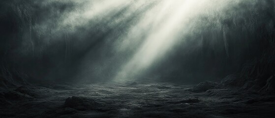 black wall abstract background with ray of light