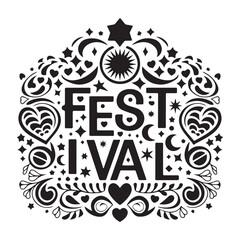 Festive lights and decorations for a grand festival