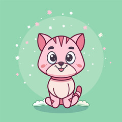 Adorable pet sitting on a cloud