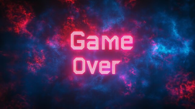 abstract Animation of game over text background.
