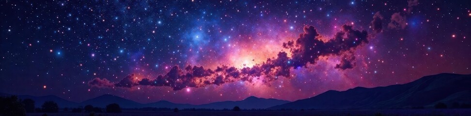 Fototapeta premium Dense field of stars, vibrant and brilliant across the night , glitter, constellations, pattern