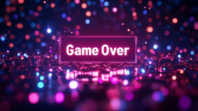 abstract Animation of game over text background.