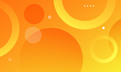 Orange abstract background with circles. Vector illustration