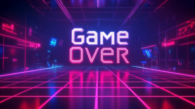 abstract Animation of game over text background.