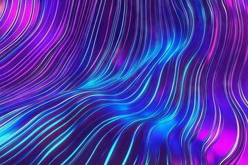 Obraz premium Neon Wave Pattern with Vibrant Light Trails on a Dark Background