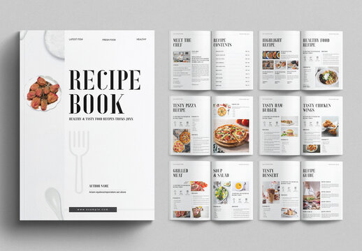 Recipe Book Template Design Layout