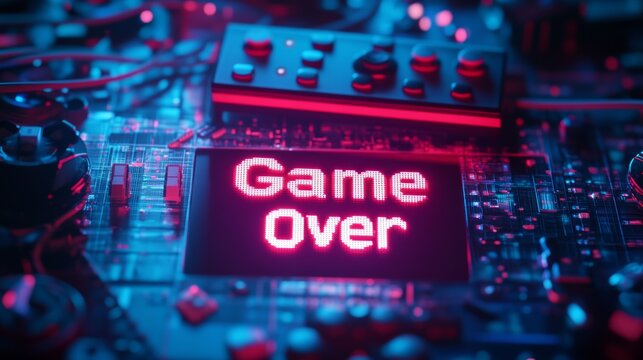 abstract Animation of game over text background.