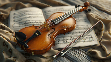 Elegant Violin and Bow