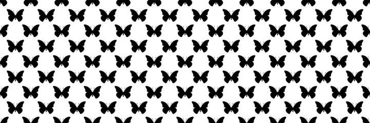 horizontal seamless of black butterfly design for pattern and background.