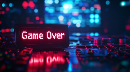 abstract Animation of game over text background.