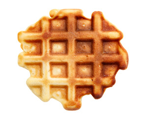 A waffle is shown with a lot of melted butter on it