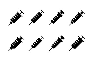 Syringe icon vector isolated on white background. injection icon