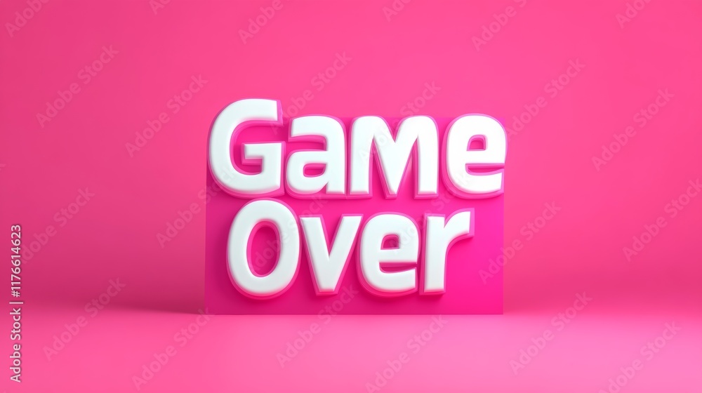 Fototapete abstract animation of game over text background.