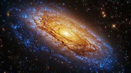 Fototapeta premium Spiral galaxy, cosmic dust, space, stars, background, science, astronomy, educational use