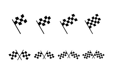 Race flag icon vector isolated on white background. Competition sport flag line vector icon. Racing flag. Start finish flag. Checkered. Start