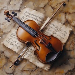 Elegant Violin and Bow
