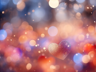 Fototapeta premium Amazing Mini heart element with light and bokeh abstract background