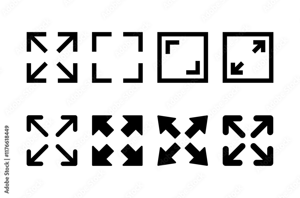 Poster fullscreen icon vector isolated on white background. expand to full screen icon. fullscreen sign ico