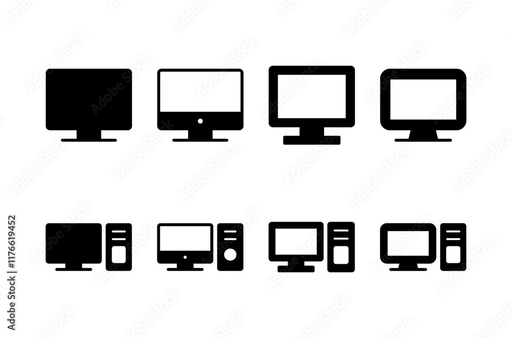 Poster computer icon vector isolated on white background. pc icon vector. computer monitor icon. flat pc sy