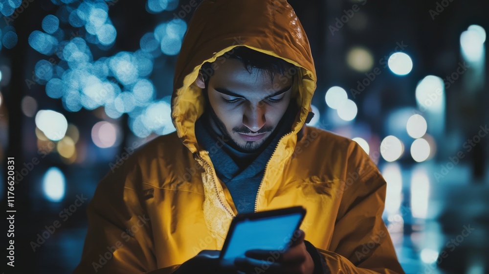Poster cybersecurity concept with key elements