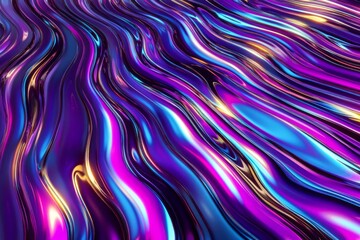 Fototapeta premium Neon Wave Pattern with Vibrant Light Trails on a Dark Background