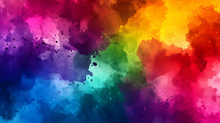Fototapeta premium Vibrant Rainbow Watercolor Abstract Background