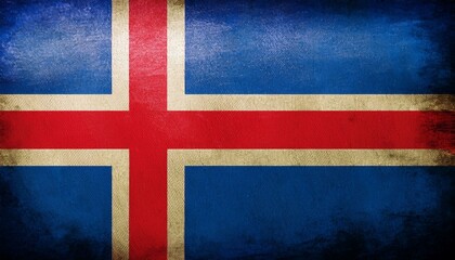 Fototapeta premium Old Vintage Iceland Flag