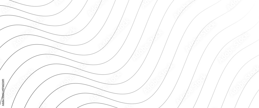 Poster Vector abstract white wave lines pattern background, Abstract wavy information technology smooth wave lines background.