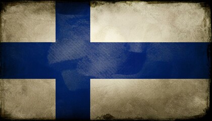 Fototapeta premium Old Vintage Finland Flag