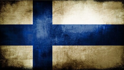 Fototapeta premium Old Vintage Finland Flag
