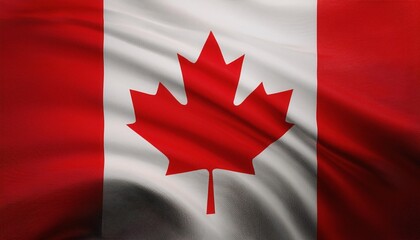 Obraz premium Waving Canadian Flag, Red & White Texture - Patriotic imagery