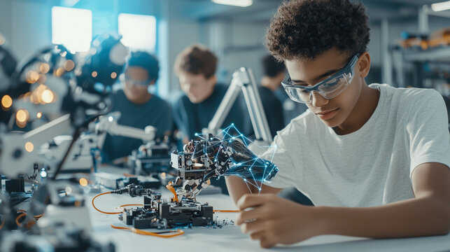 Young Robotics Engineer at Work 