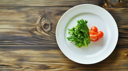 Minimalist Cuisine on White Plate in Casual Dining Setting