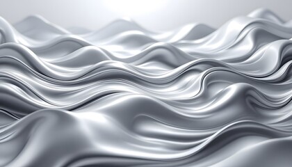 Obraz premium Rippling Silver Waves: A Stunning Textile Representation of Fluid Motion and Light Play