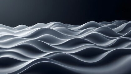 Obraz premium Captivating Waves: A Stunning Abstract Representation of Fluid Motion and Depth in Monochrome