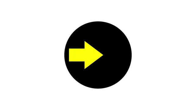 Animated Abstract beautiful neon arrow icon. Wright arrow icon animation. 4k video footage.