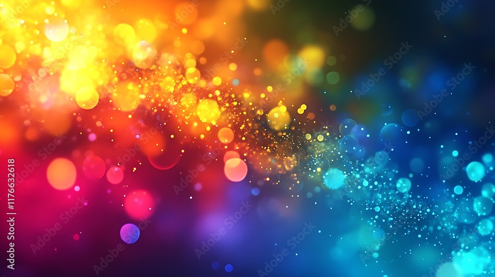 Poster abstract colorful lights bokeh background image