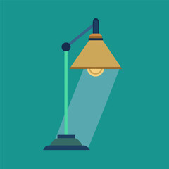 Table lamp on solid color background