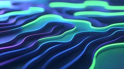 Obraz premium Colorful Abstract Wave Patterns with Neon Glow and Smooth Curves